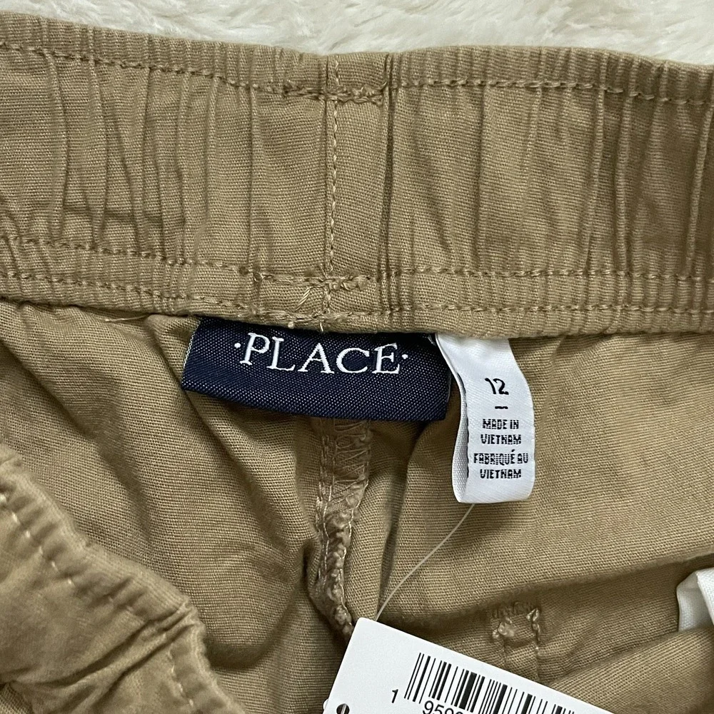 The Childrens Place Jogger Stretch Twill Navy/Tan Utility Casual 12 Set of 2